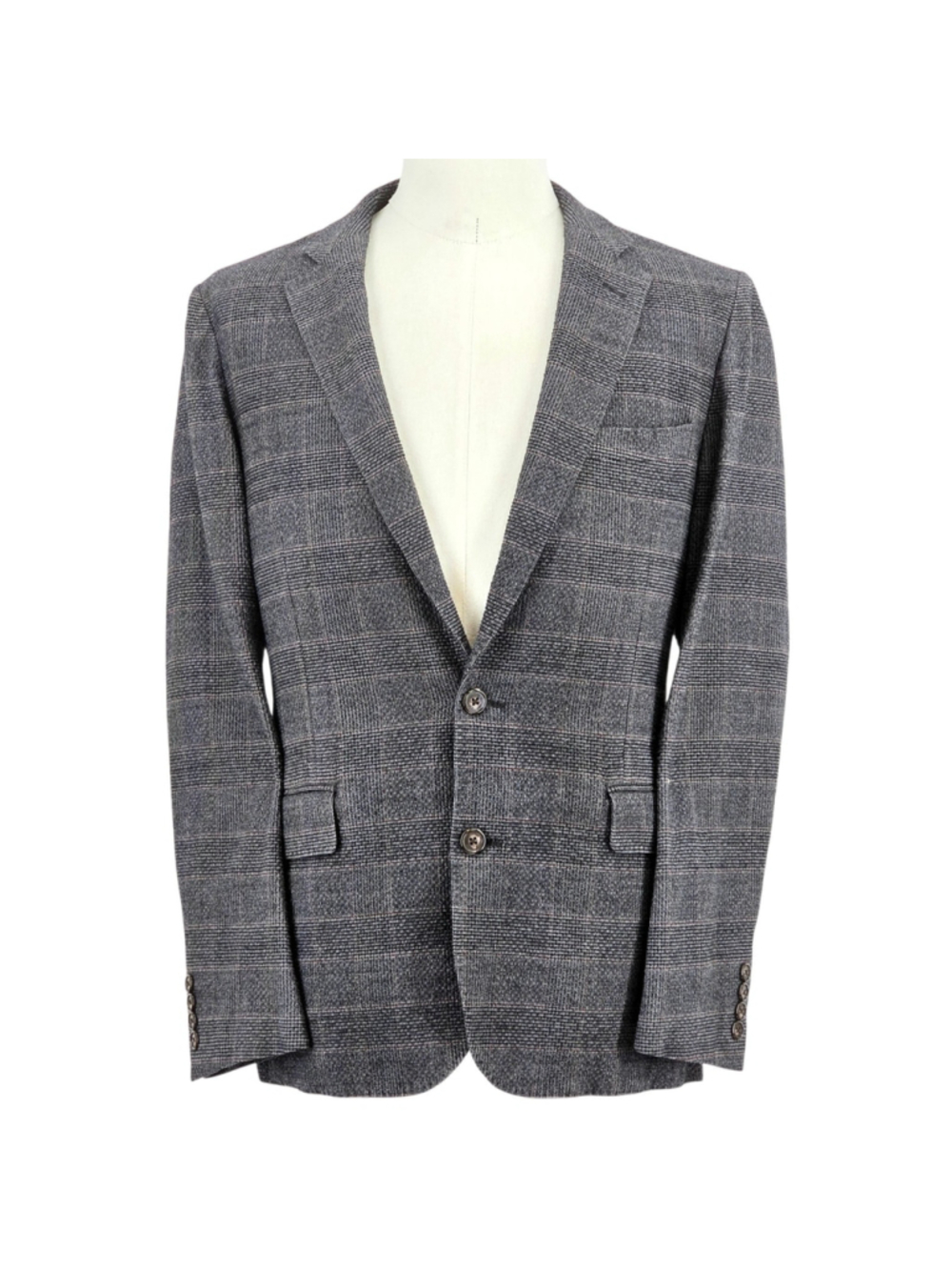 J Crew Ludlow 40R Italian Gray Plaid Seersucker Blazer Slim Fit